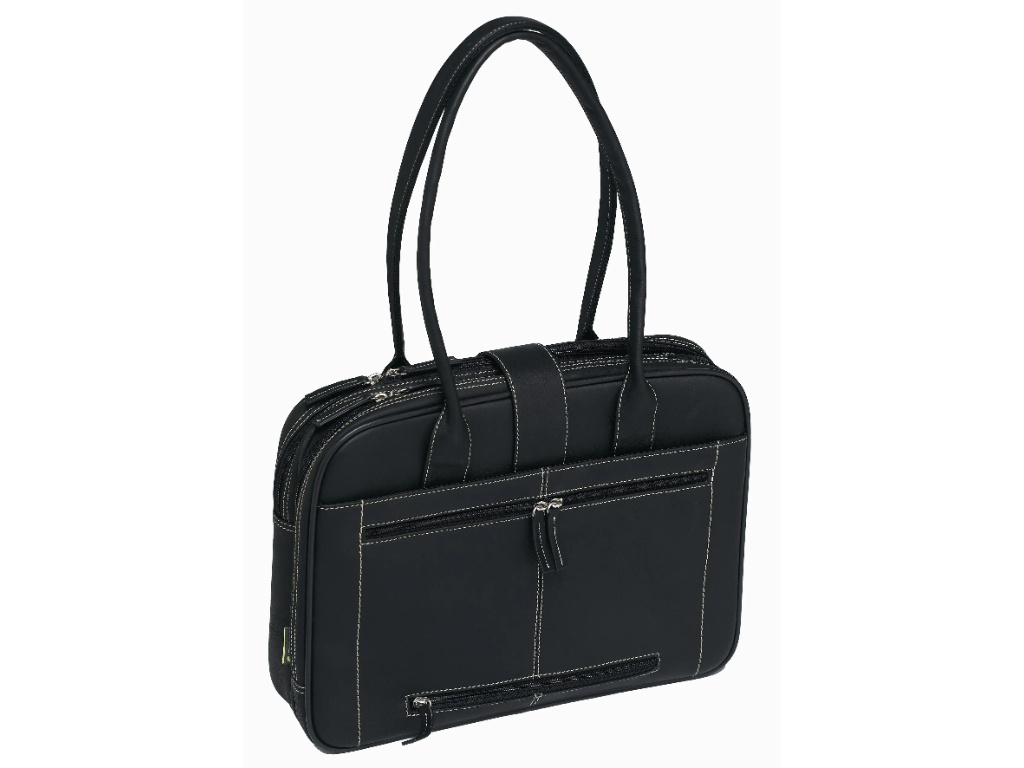 Computertaske Pierre Lady Læder Sort Med 2 Rum 612310 Computertaske